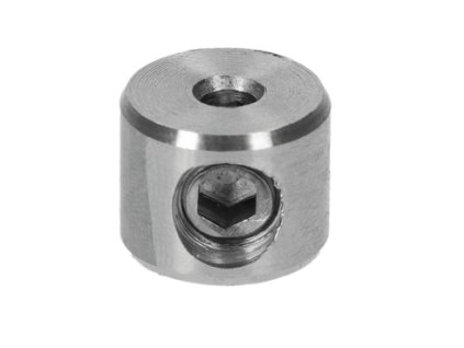 Rukojeť pro ocelové lano 2-4 mm, průměr 15 mm, výška 12 mm, broušená nerezová ocel K320, INOX AISI304