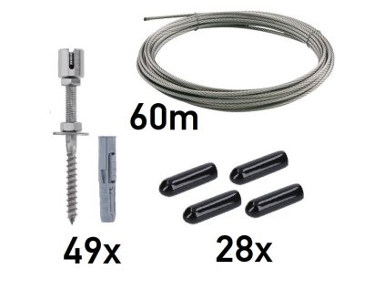 Sada pro vytvoření zelené stěny 3000x3000mm, 3mm drát, nerez
