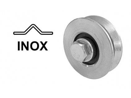 Kolečko kolejové brány ve tvaru V, INOX