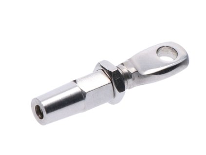 Rukojeť pro nerezové lano 4 mm, broušená nerezová ocel K320 /AISI304