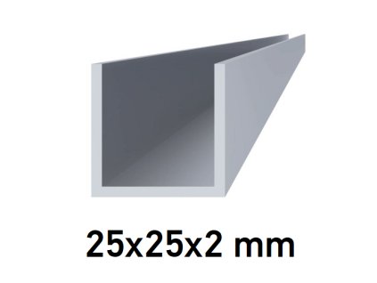 Hliníkový U profil 25x25x2mm