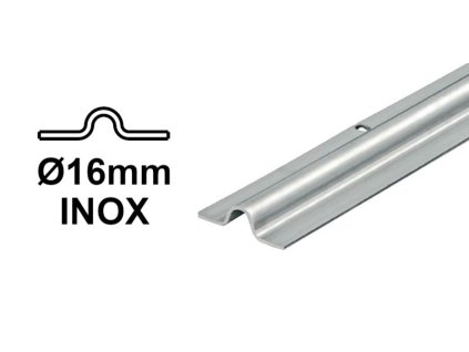 INOX Kolejnice Ø16 mm pro U-šroubovou lištu, ve tvaru U