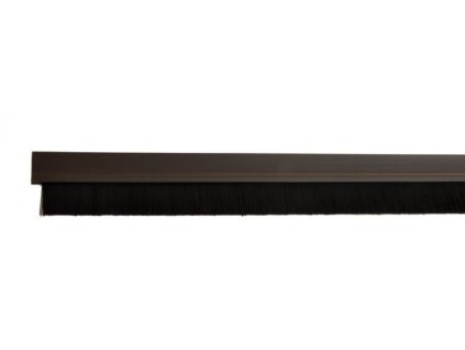 Těsnicí pásek z PVC s nylonovým kartáčem, samolepicí, délka vlasu 24 mm, pásek v hnědé barvě, boční, 1m