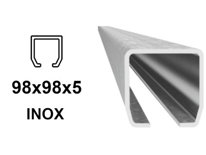 C-profil 98x98x5 mm, Inox - nerezová ocel