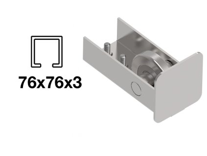 Spodní nájezd - INOX, 76x76