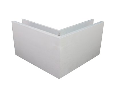 Kotevní spojka vnějšího rohu (pro roh) pro kotevní profily pro horní upevnění, tvar U, pro tloušťky skla 12-21,52 mm, broušená