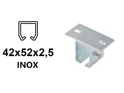 Horní držák pro zavěšení C-profilu 42x52x2,5, INOX