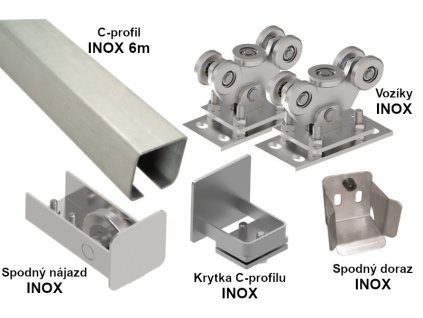 Sada pro výrobu samonosné nerezové posuvné brány do 4,5m, INOX 76x76x3