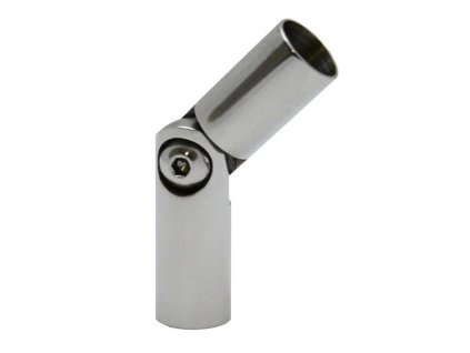 Nerezová ocel, vnější, nastavitelná spojka s kloubem (0°-100°), pro spojení dvou trubek ⌀12 mm, AISI304, leštěná