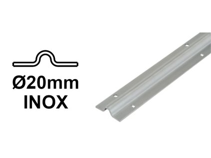 INOX Kolejnice Ø20 mm pro U-šroubovou kolejovou bránu