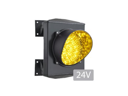 Jednokomorový semafor, oranžový, LED, 24 V, hliníkové tělo, IP65