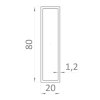 Obdélníkový hliníkový jekl 80x20x1,2 mm