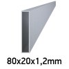 Obdélníkový hliníkový jekl 80x20x1,2 mm