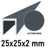 Hliníkový U-profil 25x25x2mm, antracit RAL7016 se strukturou
