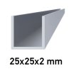 Hliníkový U profil 25x25x2mm