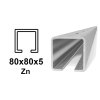 C-profil 80x80x5mm s otvory pro přišroubování, Zn