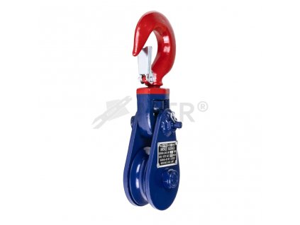 Ťažká montážna kladka s 12t hákom 26/250mm, 22mm lano