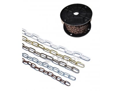 Ozdobná reťaz rovná 2,0 mm biely lak (cievka)