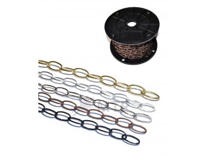 Ozdobná retiazka oválna 3 mm bielo lakovaná (cievka)