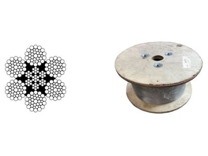NOVINKA Oceľové lano SEAL DIN 3058 (6x36WS-IWRC) 10mm Zn (500m)