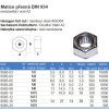 Presná matica DIN 934 M20 z nehrdzavejúcej ocele A2