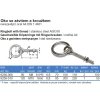 Očko so závitom a krúžkom M10x120 mm z nehrdzavejúcej ocele A4