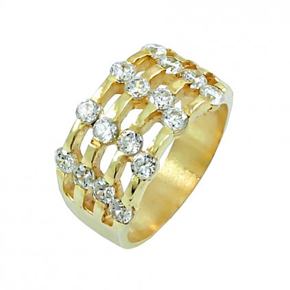 2215 Z X 1 zlatý prsteň so zirkónmi