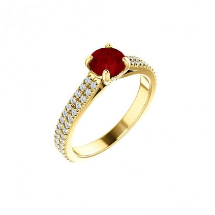 Briliantový prsteň, žlté zlato 22157B/Z/