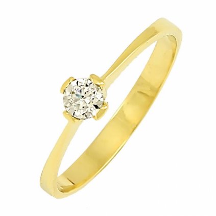 zlatý prsteň s briliantom 22105b