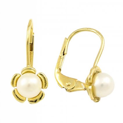 Zlaté perlové náušnice na klasický patent 2361ZP