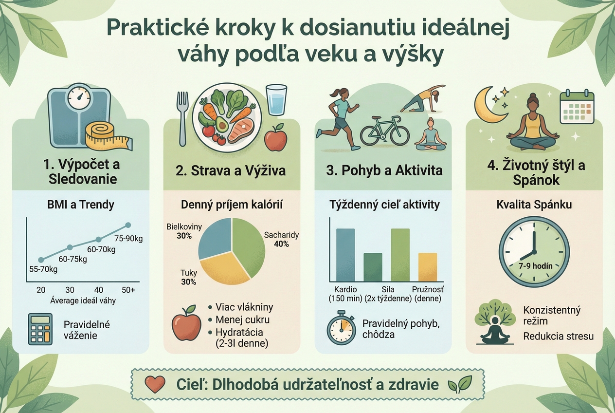 Praktické kroky k dosiahnutiu ideálnej váhy podľa veku a výšky
