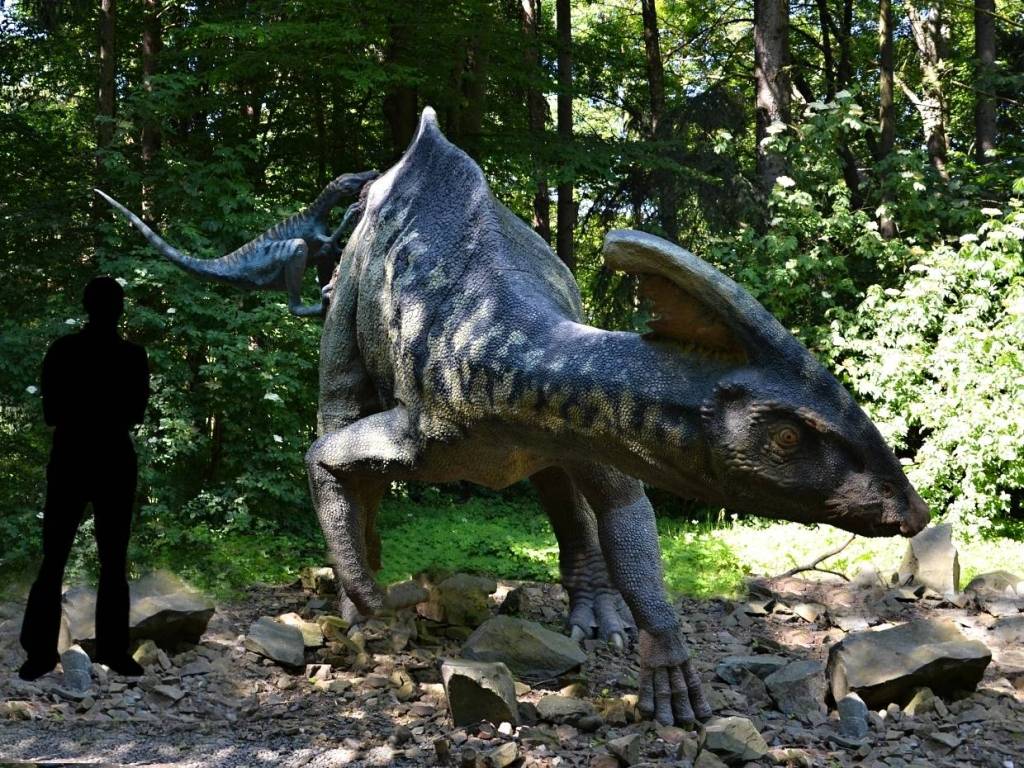 Parasaurolophus v dinoparku Vyškov