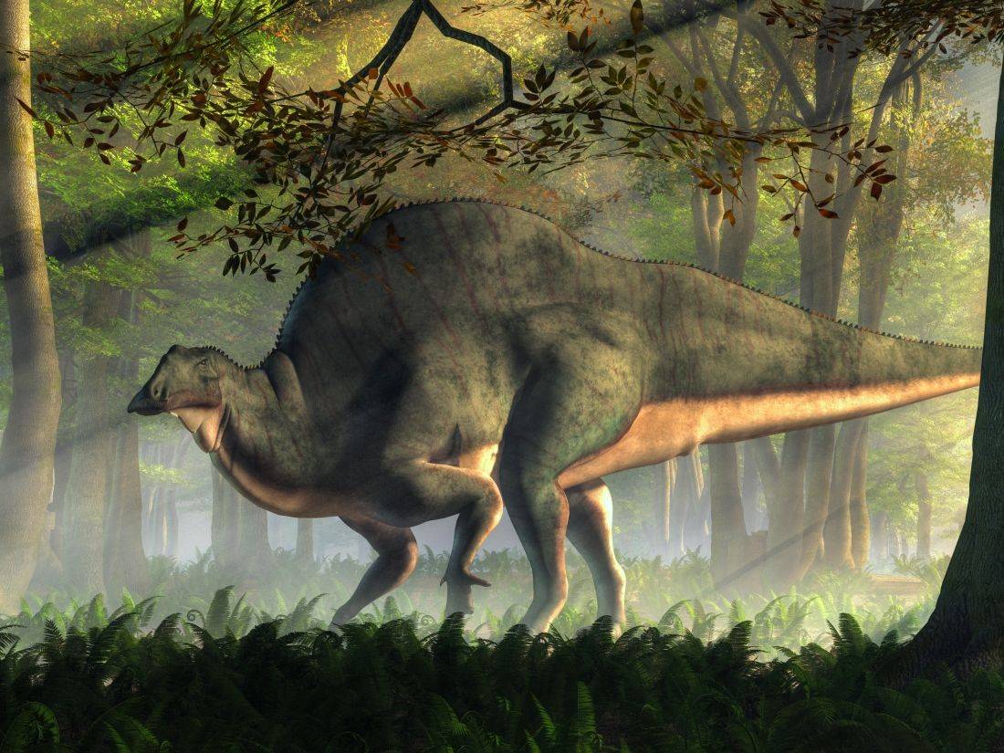 Ouranosaurus, dinoasurus v lese