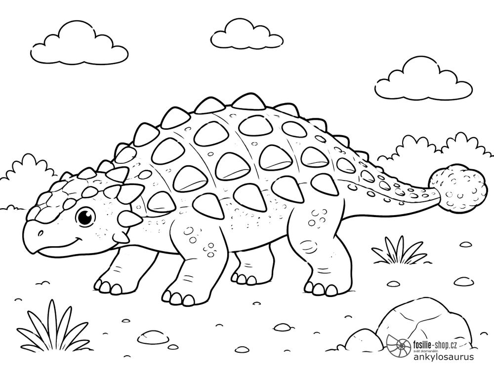 ankylosaurus-dinosaurus-omalovanka