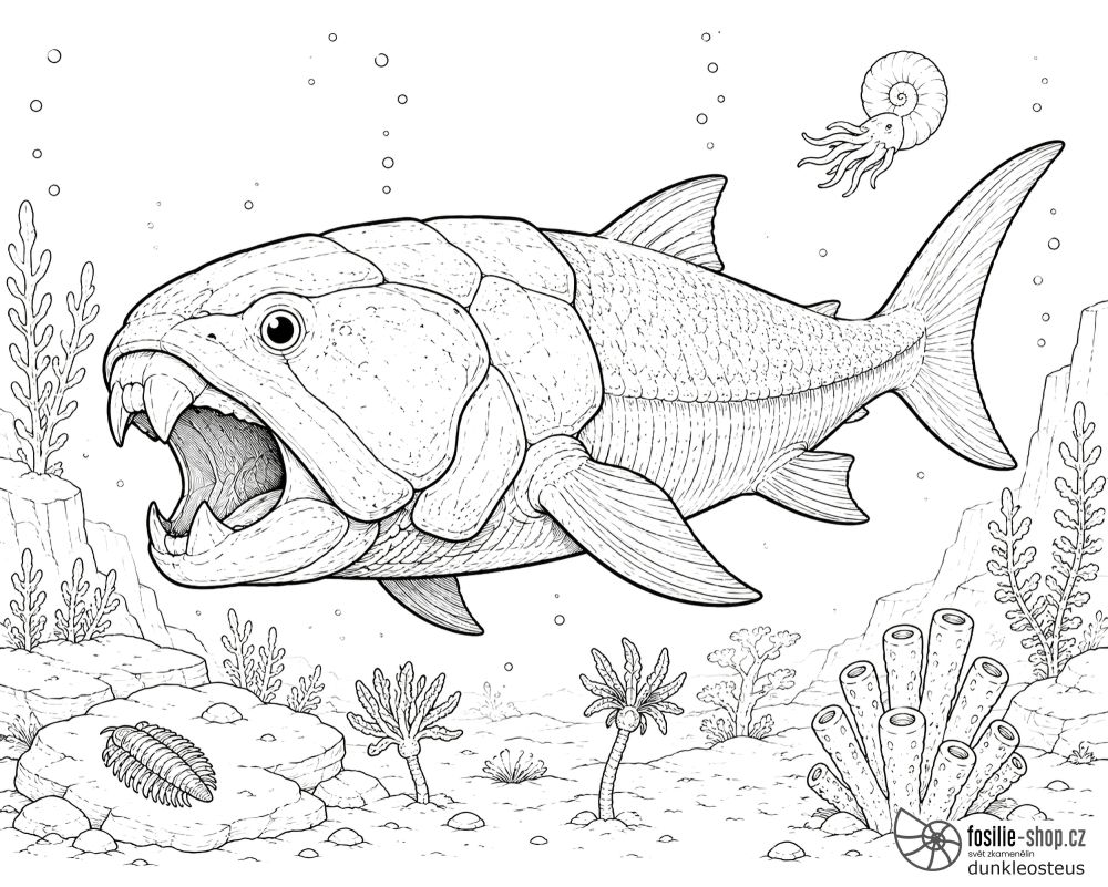 dunkleosteus-omalovanka-zdarma