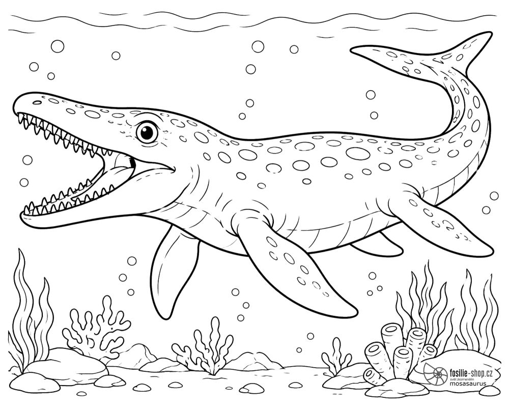 mosasaurus-omalovanka