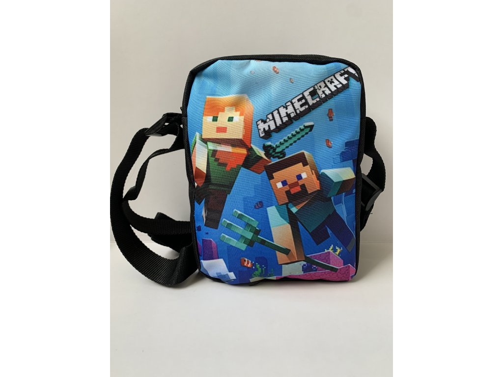 Crossbody Minecraft modrá přes rameno