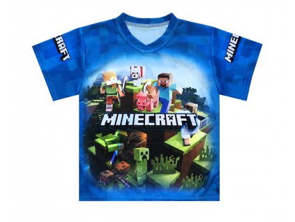 Tričko Minecraft modré (Barva 122)