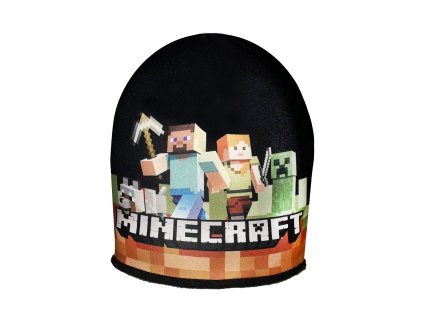 ČEPICE DĚTSKÁ MINECRAFT ZIMNÍ ZELENO HNĚDÁ 2 (Barva jet black)