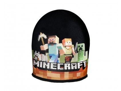 ČEPICE DĚTSKÁ MINECRAFT ZIMNÍ ZELENO HNĚDÁ 2 (Barva jet black)