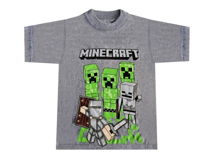 Tričko MINECRAFT šedé bavlna