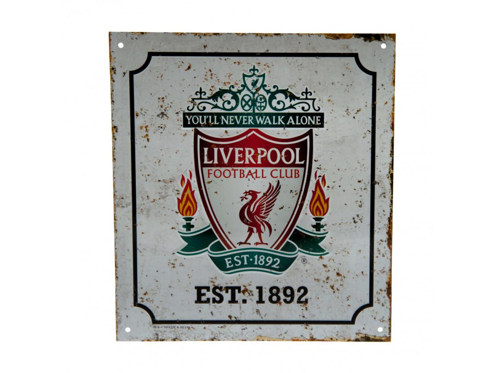 Plechová cedule Liverpool FC, Retro Znak klubu, 23x25 cm