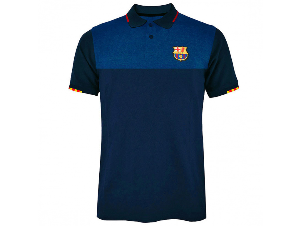 Polo tričko FC Barcelona, modrá, bavlna