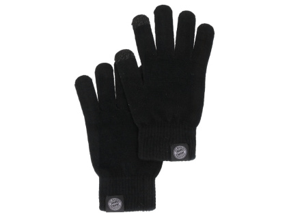 Pletené rukavice FC Bayern Mnichov, černé, dotykové (Velikost XXL)