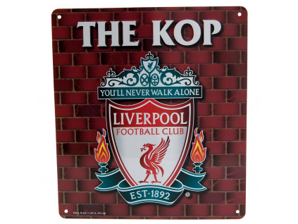 Plechová cedule Liverpool FC, červená, lakovaná, 23x25 cm