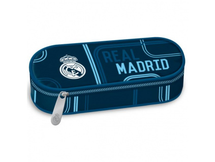 Oválný penál Real Madrid FC, Modrý, 230x55x90 mm, s kapsičkou na zip