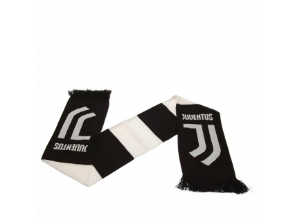 Šála Juventus Turín FC, černo-bílá, 132x19 cm