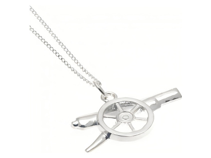 Stříbrný řetízek Arsenal FC, přívěsek ve tvaru kanón