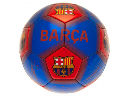 Fotbalový míč FC Barcelona, modro-červený, podpisy, vel. 5