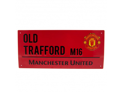 Plechová Cedule Manchester United FC, červená, lakovaná, 40x18cm